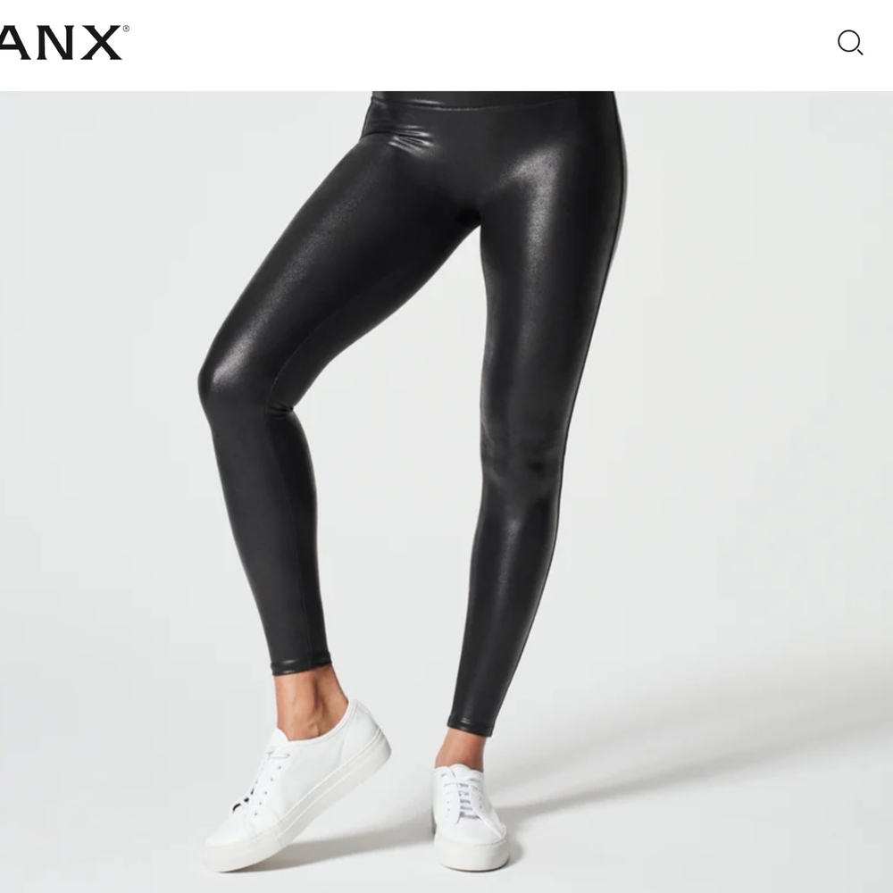 SPANX Glossy Charcoal Leggings